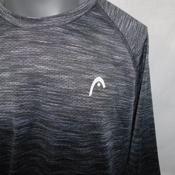 HEAD Mens L Black gray Long Sleeve Activewear Crewneck Shirt - Picture 4 of 9